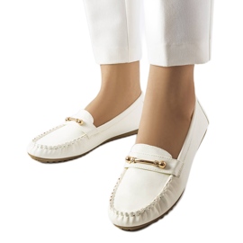 Hvide loafers med mat finish fra Sorel