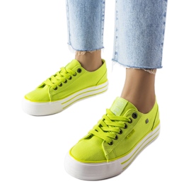 Grønne sneakers på platformen Big Star HH274057