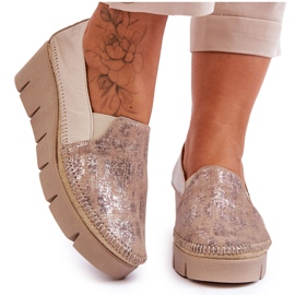 Læder Wedge Sneakers Maciejka 5814A-10 Beige