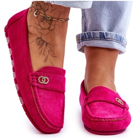 Castelo Fuchsia Slip-On Loafers i ruskind lyserød