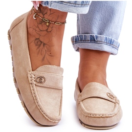 Castelo Beige Loafers i ruskind