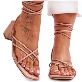 Bundne sandaler Beige høje hæle Secret Love