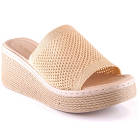 Kvinders beige wedge hjemmesko T.Sokolski MU100
