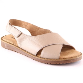T.Sokolski Muya 422213 beige lædersandaler med velcro