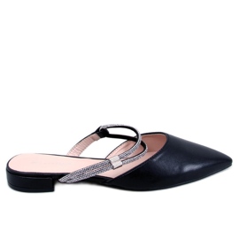 BM Durie Black balletflats med åben hæl sort