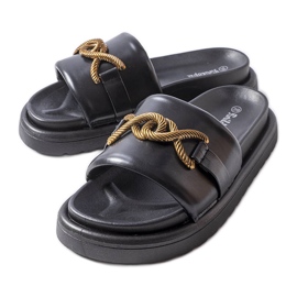 Sorte platformssandaler fra Frédérique