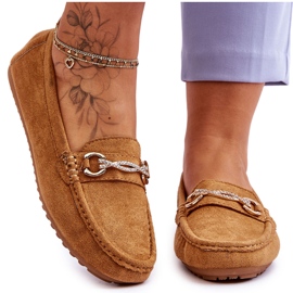 Klassiske ruskindsloafers med Camel Amera-udsmykning brun