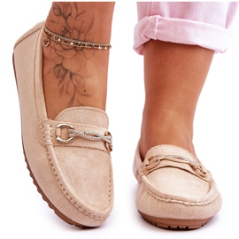 Klassiske ruskindsloafers med beige Amera-udsmykning