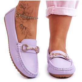 Klassiske Verona lilla læder loafers violet