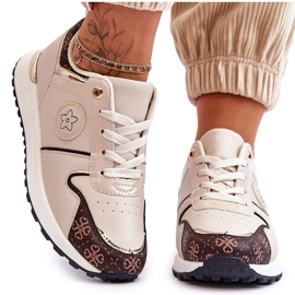 FG1 Trendy beige-brun Rachel læder sportssko