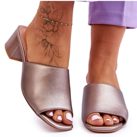 Elegante Smooth Slippers Sergio Leone KL317 Dark Silver brun
