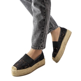 Sorte mesh espadriller fra Bateliers