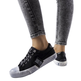 Sorte sneakers med afskrabninger Big Star JJ274354
