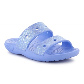 Crocs Classic Glitter Sandal Jr. 207788-5Q6 hjemmesko blå