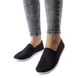 Sorte tekstilsneakers fra Quincy