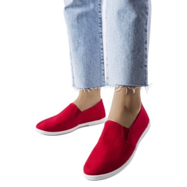 Sneakers i rødt stof fra Quincy