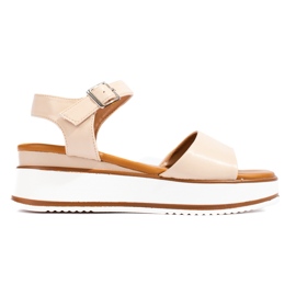 Vinceza beige platformssandaler til kvinder