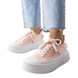 Pink sneakers med elastisk overdel fra Jardine lyserød