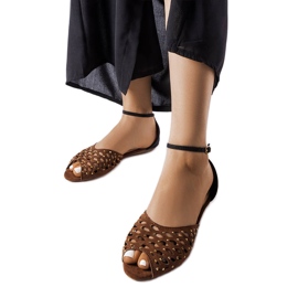 Brune gennembrudte sandaler med zirkoner fra Avice
