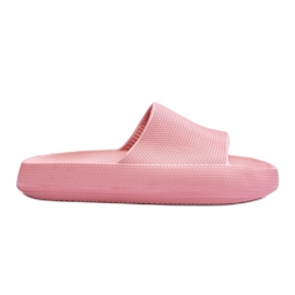 Fashion Moderigtige skum hjemmesko på en massiv platform pink Linnea lyserød