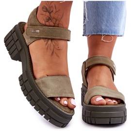 Dame Big Star Suede Sandaler LL276033 Grøn