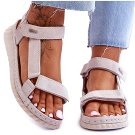 Velcro-sandaler i ruskind Big Star LL276014 beige