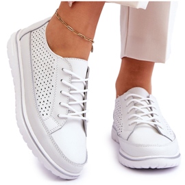Vinceza Dame Læder Sportssko Sneakers Hvid Elami
