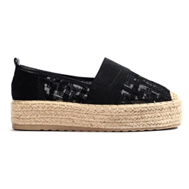 Blonde espadriller på platformen Shelovet sort