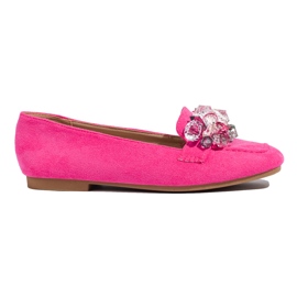 Shelovet pink ruskind loafers med sten lyserød