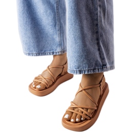 Brune platformssandaler fra Brunelle