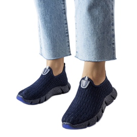 Marineblå sports slip-on sneakers fra Obenor