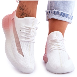 PM1 Ombre hvide og lyserøde Boston Slip-On Trainers