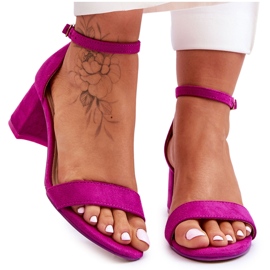 FB1 Lilla Quincy sandaler i ruskind med lav hæl violet