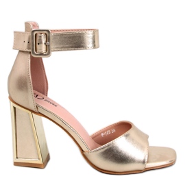 Tamara Gold sandaler med geometriske hæle gylden
