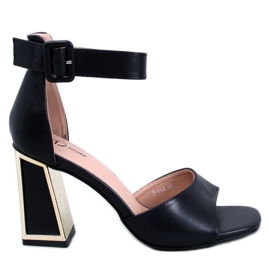 Tamara Black sandaler med geometriske hæle sort