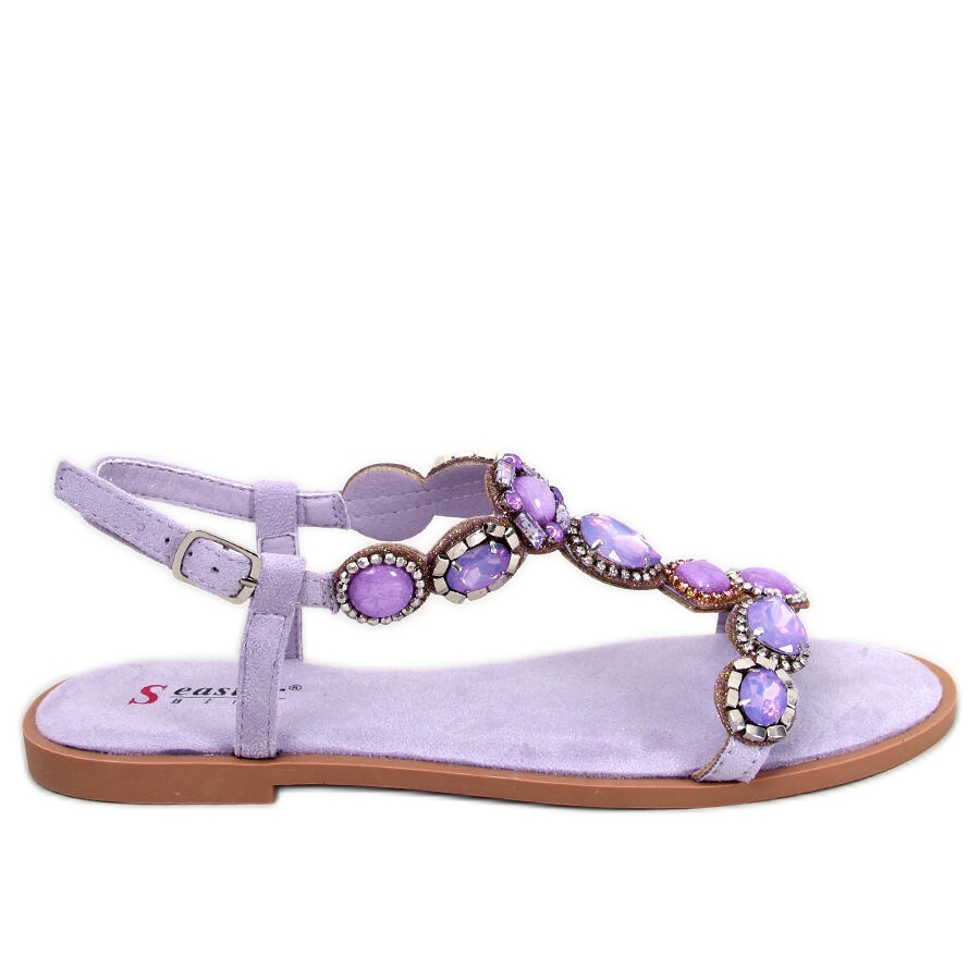stribet gear Reklame Seastar Jolene Purple sandaler med perler violet - KeeShoes