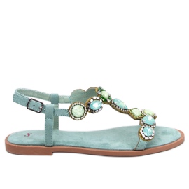 Seastar Jolene Green sandaler med perler grøn
