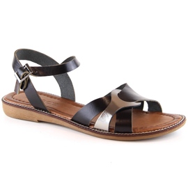 Flade sorte sandaler til kvinder Potocki RS64012