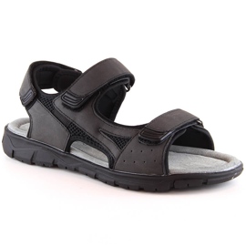 American Club sorte velcro-sandaler til mænd