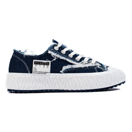 Shelovet marineblå platform sneakers