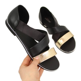 Jezzi W EVE293B sorte slip-on sandaler