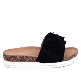 BM Rizzo Black Flower Hjemmesko sort
