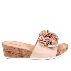 BM Kilesandaler med blomster fra Peluso Beige
