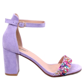 BM Stenhælede sandaler Valentine Lilla violet