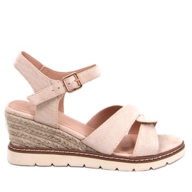 BM Prædiken Beige kile-espadriller