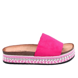 BM Flip-flops med dekorerede såler fra Donnie Fuchsia lyserød