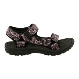 Sorte sportssandaler til kvinder med velcro News 23SD11-5630