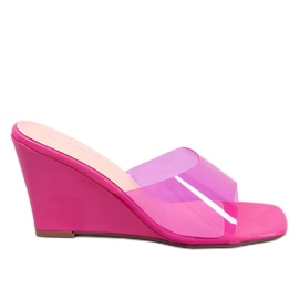 BM Gennemsigtige Wedge Slides Rocks Fuchsia lyserød