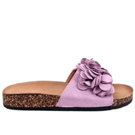 BM Kork hjemmesko med Fowley lilla blomster violet