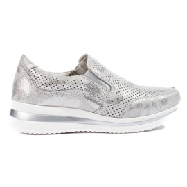 Platformsneakers i læder fra Shelovet sølv